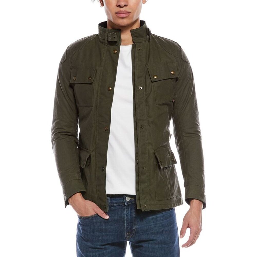 Belstaff Mens  Trialmaster Motorcycle Jacket, Green